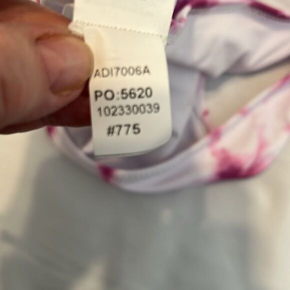 NWT Cupshe size small pink and white tie dye high cut bikini bottoms - Picture 6 of 9